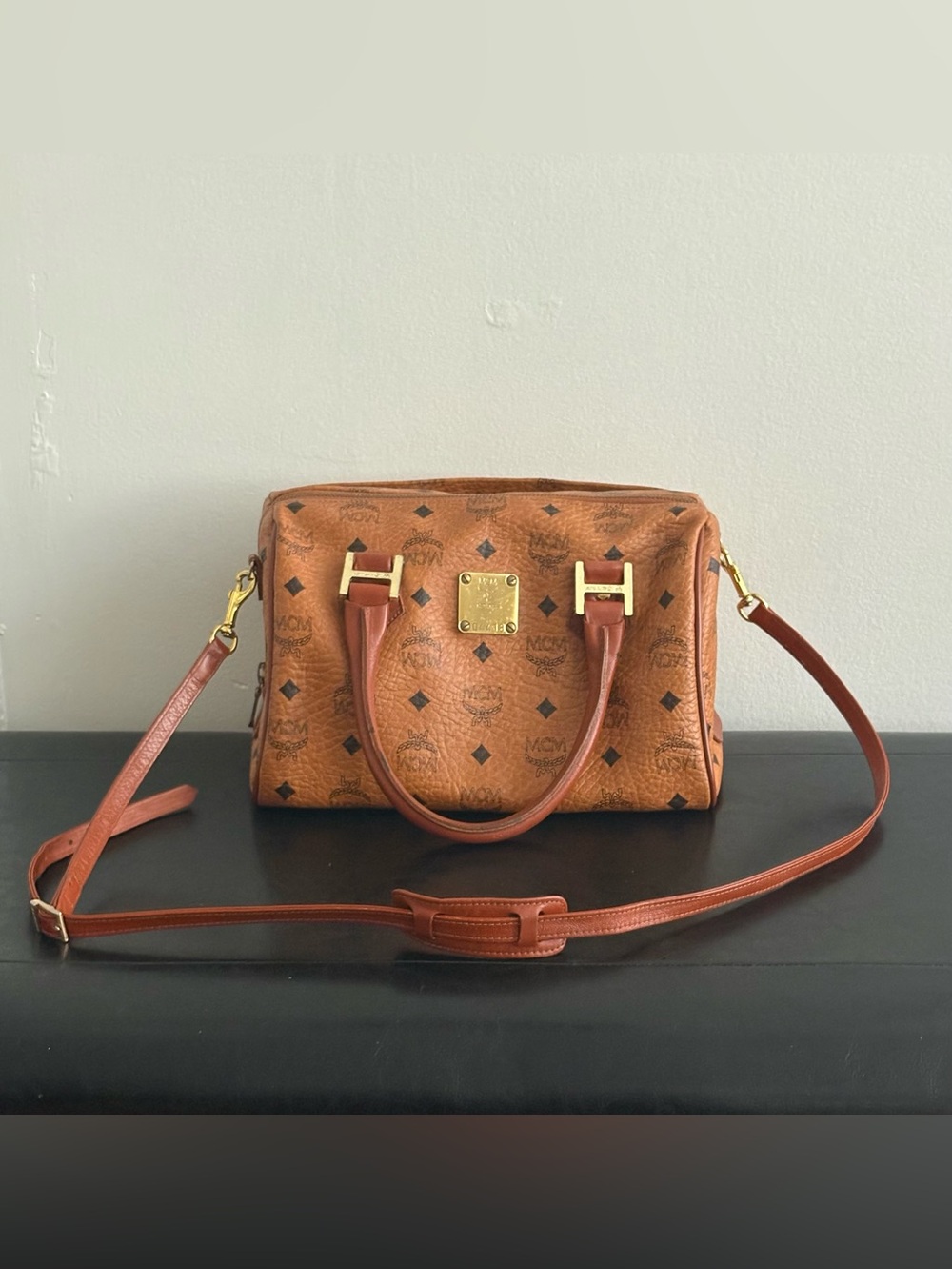 A vintage MCM Visetos Coated Canvas Heritage Boston Bag - Picture 7 of 11